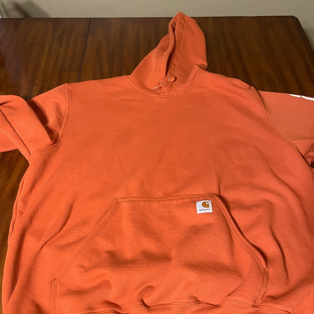Carhartt Mens 2XL hooded pullover sweatshirt - Orange - Used - Great Condition